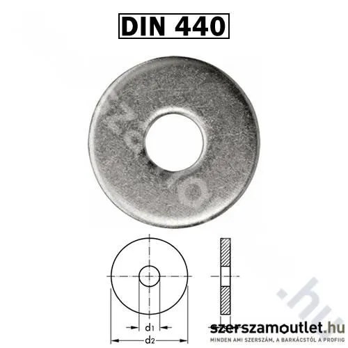 KOELNER Fakötésű alátét M5/100db Horg. DIN440(18x2,0mm)