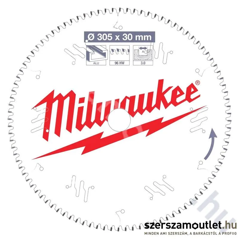 MILWAUKEE Körfűrészlap gérvákókhoz (Alu) 305x30mm/96 TF (4932471323)