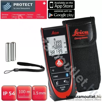 LEICA DISTO D2 Lézeres Bluetooth Smart távolságmérő (100m) (837031) ...